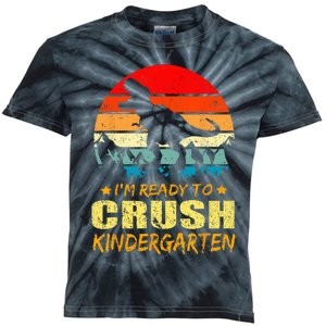 I'm Ready To Crush Kindergarten TRex Dinosaur Back To School Kids Tie-Dye T-Shirt