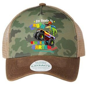 I'm Ready To Crush Kindergarten Dinosaur Back To School Kids Legacy Tie Dye Trucker Hat