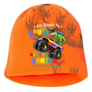 I'm Ready To Crush Kindergarten Dinosaur Back To School Kids Kati - Camo Knit Beanie