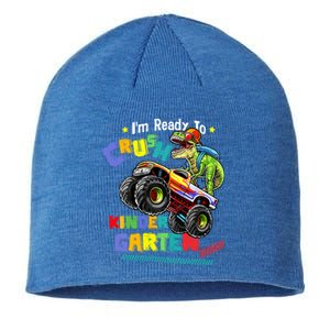 I'm Ready To Crush Kindergarten Dinosaur Back To School Kids Sustainable Beanie