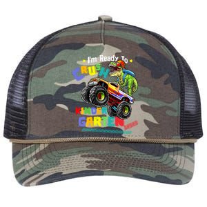 I'm Ready To Crush Kindergarten Dinosaur Back To School Kids Retro Rope Trucker Hat Cap