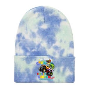 I'm Ready To Crush Kindergarten Dinosaur Back To School Kids Tie Dye 12in Knit Beanie