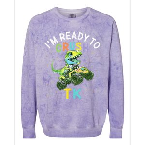 I'm Ready To Crush TK Dinosaur Back To School TK Funny Colorblast Crewneck Sweatshirt