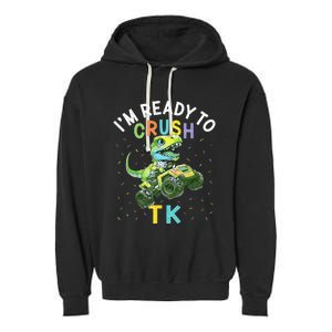 I'm Ready To Crush TK Dinosaur Back To School TK Funny Garment-Dyed Fleece Hoodie