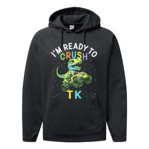 I'm Ready To Crush TK Dinosaur Back To School TK Funny Performance Fleece Hoodie