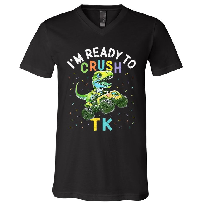 I'm Ready To Crush TK Dinosaur Back To School TK Funny V-Neck T-Shirt