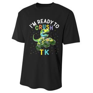 I'm Ready To Crush TK Dinosaur Back To School TK Funny Performance Sprint T-Shirt