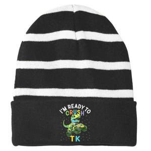 I'm Ready To Crush TK Dinosaur Back To School TK Funny Striped Beanie with Solid Band