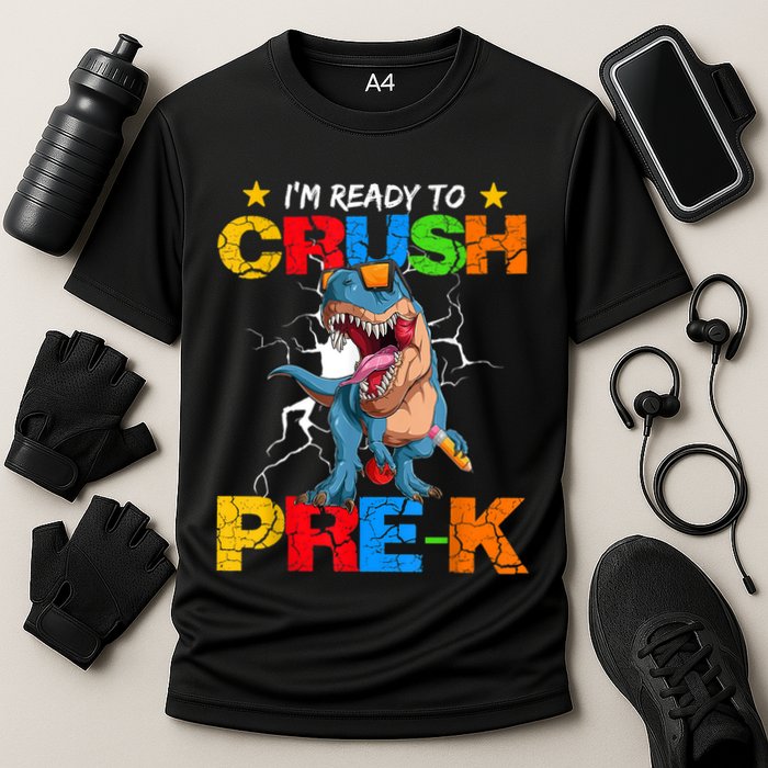 Im Ready To Crush Prek Dinosaur Back To School Cooling Performance Crew T-Shirt