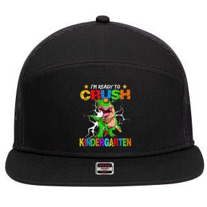 I'm Ready To Crush Kindergarten Dinosaur Back To School 7 Panel Mesh Trucker Snapback Hat