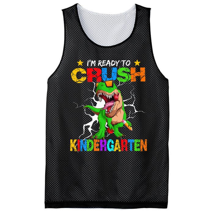 I'm Ready To Crush Kindergarten Dinosaur Back To School Mesh Reversible Basketball Jersey Tank