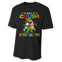 I'm Ready To Crush Kindergarten Dinosaur Back To School Performance Sprint T-Shirt