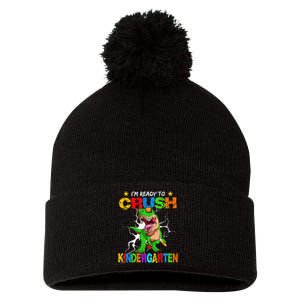 I'm Ready To Crush Kindergarten Dinosaur Back To School Pom Pom 12in Knit Beanie