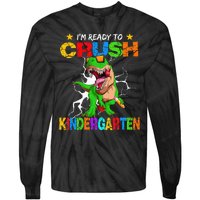 I'm Ready To Crush Kindergarten Dinosaur Back To School Tie-Dye Long Sleeve Shirt