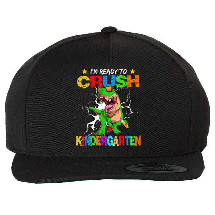 I'm Ready To Crush Kindergarten Dinosaur Back To School Wool Snapback Cap