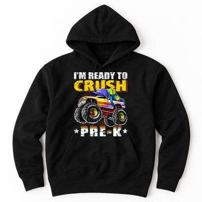 Im Ready To Crush Prek Monster Truck Backpack Back To School Hoodie