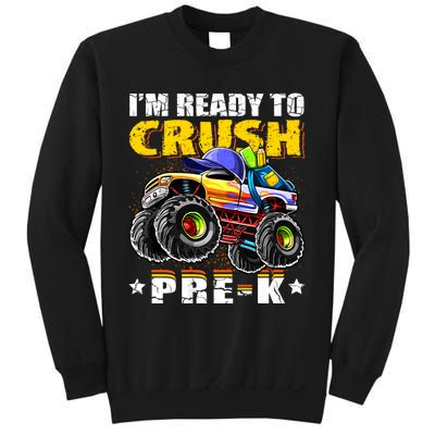 Im Ready To Crush Prek Monster Truck Backpack Back To School Sweatshirt