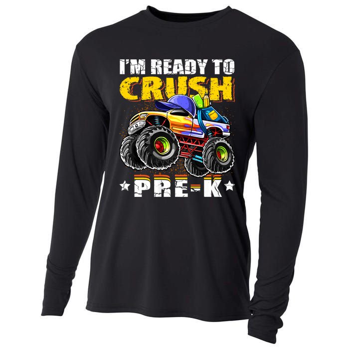 Im Ready To Crush Prek Monster Truck Backpack Back To School Cooling Performance Long Sleeve Crew