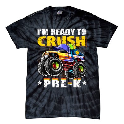 Im Ready To Crush Prek Monster Truck Backpack Back To School Tie-Dye T-Shirt