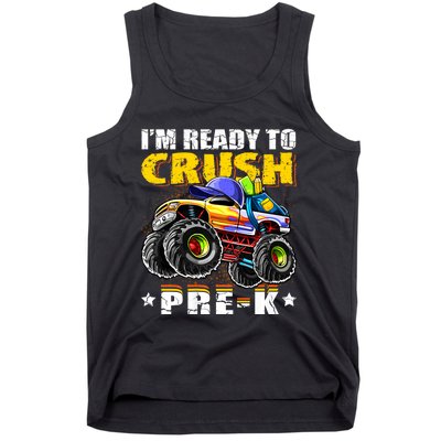 Im Ready To Crush Prek Monster Truck Backpack Back To School Tank Top