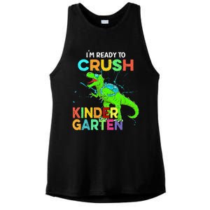 I'm Ready To Crush Kindergarten Dinosaur Back To School Ladies PosiCharge Tri-Blend Wicking Tank