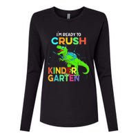 I'm Ready To Crush Kindergarten Dinosaur Back To School Womens Cotton Relaxed Long Sleeve T-Shirt