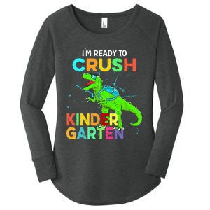 I'm Ready To Crush Kindergarten Dinosaur Back To School Women's Perfect Tri Tunic Long Sleeve Shirt