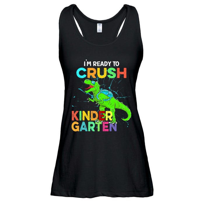 I'm Ready To Crush Kindergarten Dinosaur Back To School Ladies Essential Flowy Tank