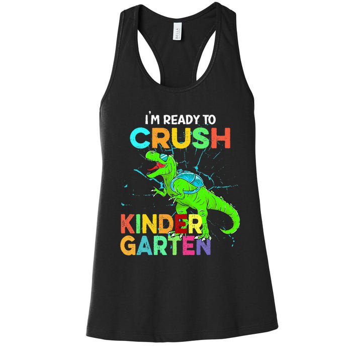 I'm Ready To Crush Kindergarten Dinosaur Back To School Women's Racerback Tank