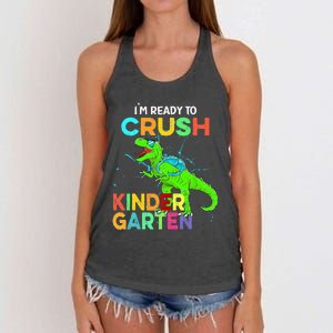 I'm Ready To Crush Kindergarten Dinosaur Back To School Women's Knotted Racerback Tank