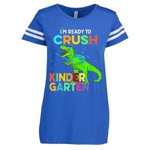 I'm Ready To Crush Kindergarten Dinosaur Back To School Enza Ladies Jersey Football T-Shirt