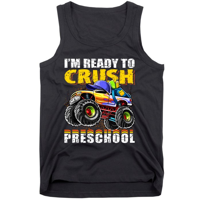 IM Ready To Crush Preschool Monster Truck Backpack Back To School Tank Top