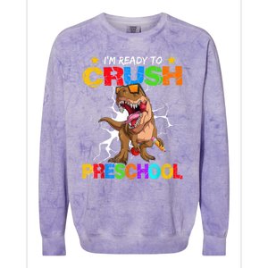 Im Ready To Crush Preschool Dinosaur Back To School Colorblast Crewneck Sweatshirt