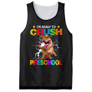 Im Ready To Crush Preschool Dinosaur Back To School Mesh Reversible Basketball Jersey Tank