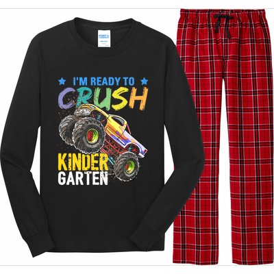 Im Ready To Crush Kindergarten Monster Truck Back To School Long Sleeve Pajama Set