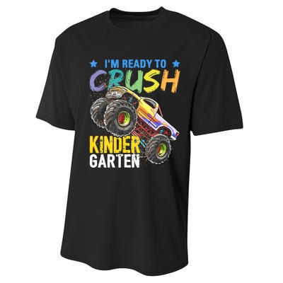 Im Ready To Crush Kindergarten Monster Truck Back To School Performance Sprint T-Shirt