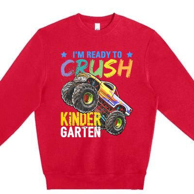 Im Ready To Crush Kindergarten Monster Truck Back To School Premium Crewneck Sweatshirt