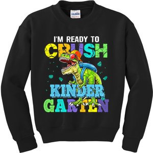 Im Ready To Crush Kindergarten Dinosaur Back To School Kids Dinosaur Lover Kids Sweatshirt