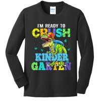 Im Ready To Crush Kindergarten Dinosaur Back To School Kids Dinosaur Lover Kids Long Sleeve Shirt