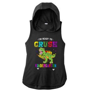 Im Ready To Crush Kindergarten TRex Dinosaur Back To School Ladies PosiCharge Tri-Blend Wicking Draft Hoodie Tank