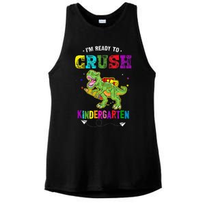 Im Ready To Crush Kindergarten TRex Dinosaur Back To School Ladies PosiCharge Tri-Blend Wicking Tank