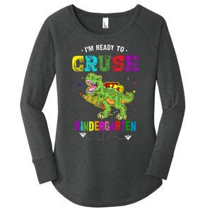 Im Ready To Crush Kindergarten TRex Dinosaur Back To School Women's Perfect Tri Tunic Long Sleeve Shirt