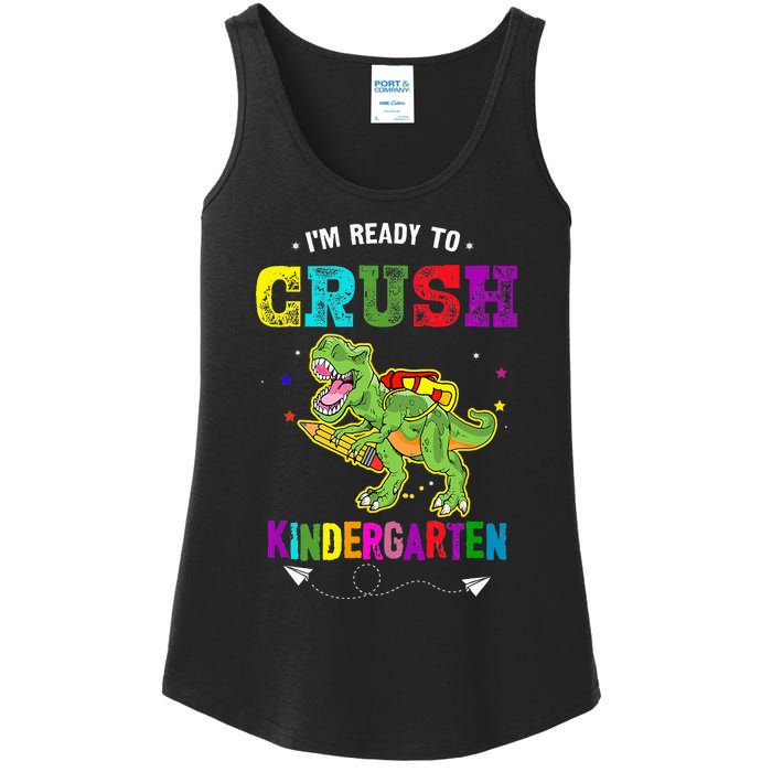 Im Ready To Crush Kindergarten TRex Dinosaur Back To School Ladies Essential Tank