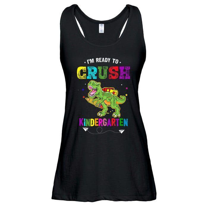 Im Ready To Crush Kindergarten TRex Dinosaur Back To School Ladies Essential Flowy Tank