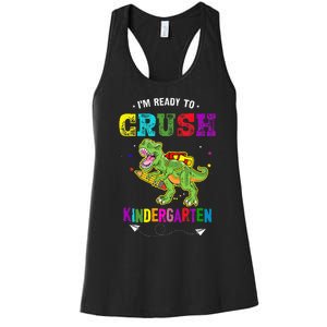 Im Ready To Crush Kindergarten TRex Dinosaur Back To School Women's Racerback Tank