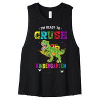 Im Ready To Crush Kindergarten TRex Dinosaur Back To School Women's Racerback Cropped Tank