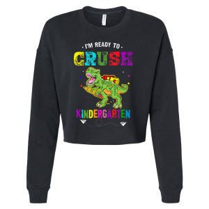 Im Ready To Crush Kindergarten TRex Dinosaur Back To School Cropped Pullover Crew