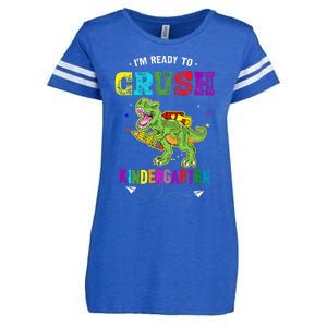 Im Ready To Crush Kindergarten TRex Dinosaur Back To School Enza Ladies Jersey Football T-Shirt