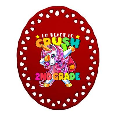 Im Ready To Crush Kindergarten Unicorn Back To School Ceramic Oval Ornament