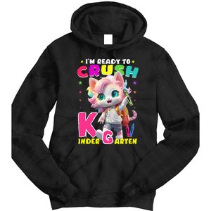 Im Ready To Crush Kindergarten Unicorn Back To School Girls Tie Dye Hoodie